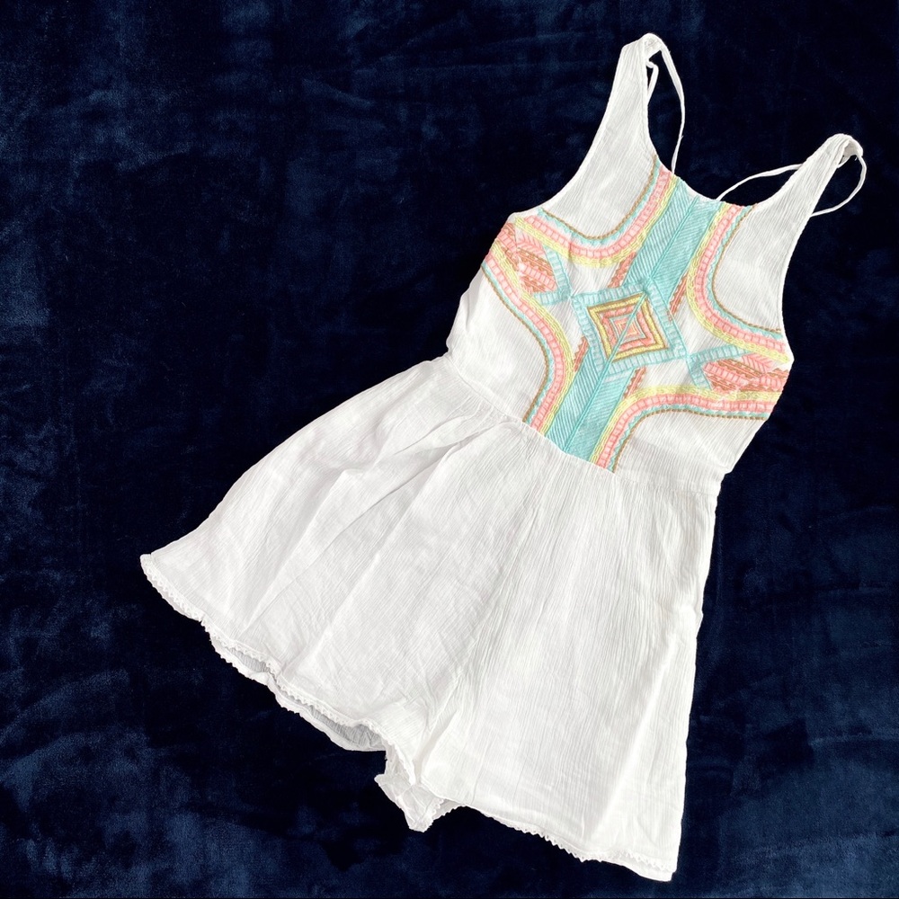 Vitamin A | sunrise embroidered ivory beach romper - Picture 1 of 7